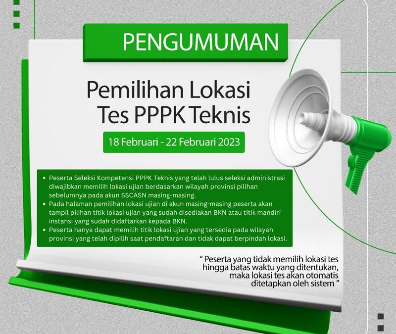 Pengunguman Pemilihan Lokasi Tes PPPK Teknis