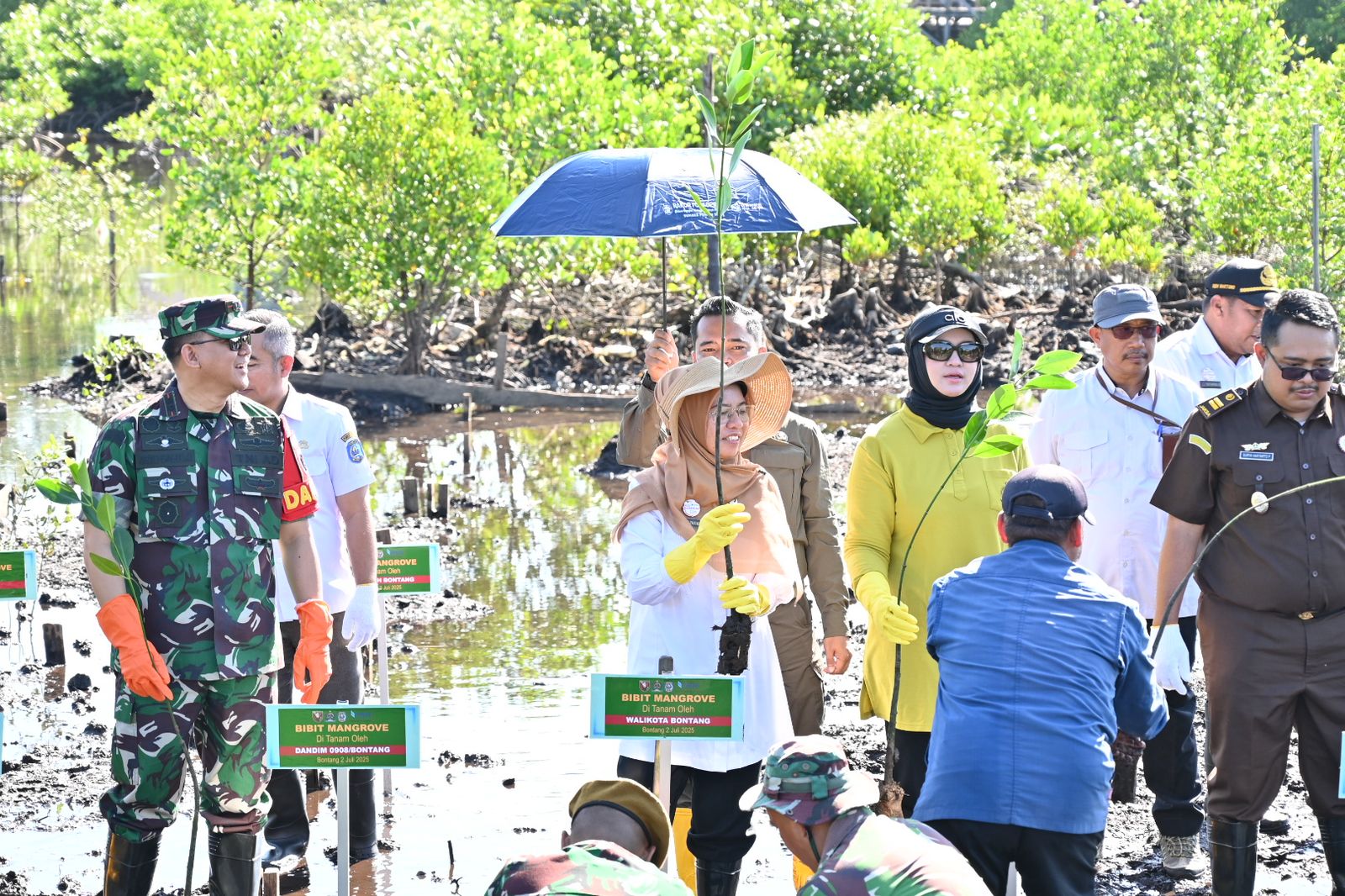 Kodim 0908/Bontang Tanam Ribuan Mangrove, Peringati HUT Kodam VI/Mulawarman ke-67 dengan Aksi Peduli Lingkungan