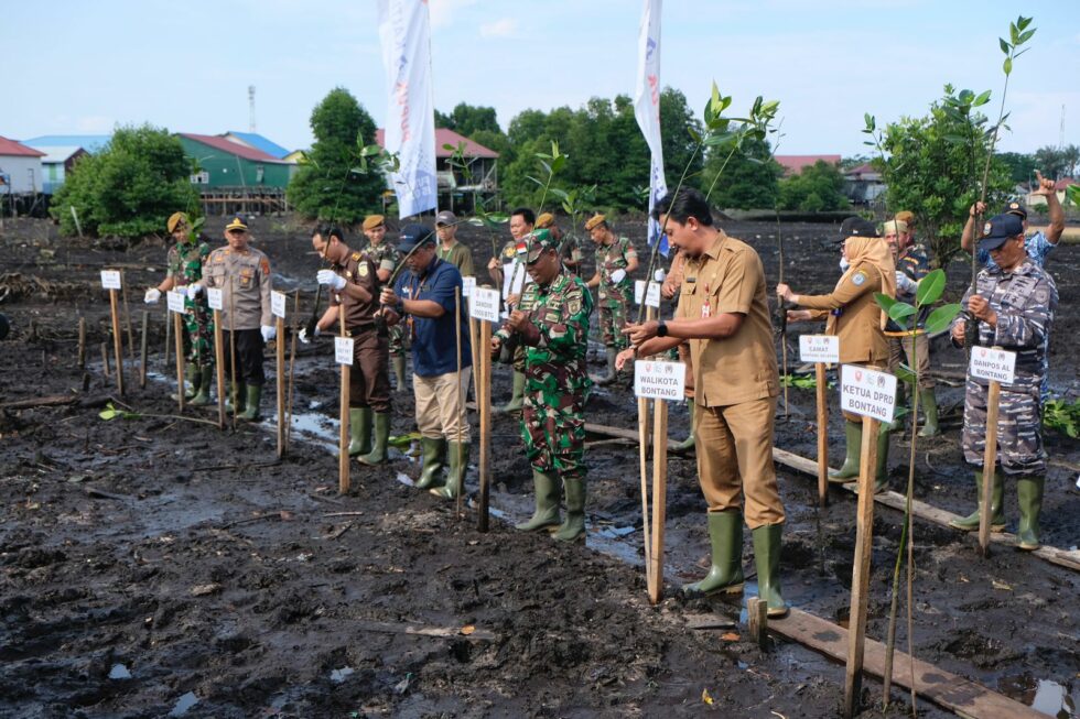 Gerakan Penanaman Mangrove di Pesisir Bontang Pada HUT ke-65 Kodam VI/Mulawarman