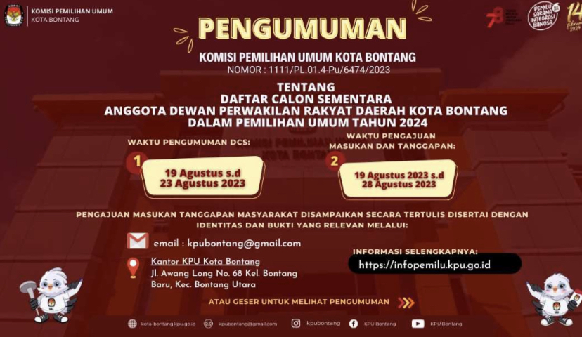 Daftar Calon Sementara (DCS) Anggota Dewan Perwakilan Rakyat Daerah Kota Bontang
