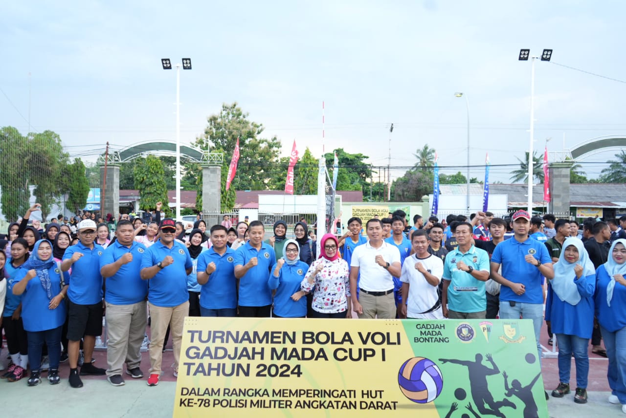 Turnamen Bola Voli Gadjah Mada CUP 1 SUBDENPOM Bontang Dibuka: Wawali Berharap Ajang Ini Membentuk Karakter Diri dan Kedisiplinan Atlet