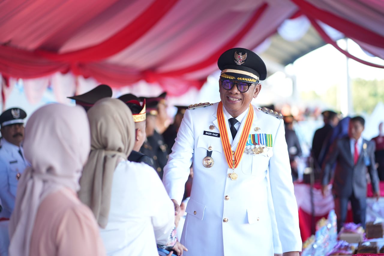 Cuaca Cerah, Upacara Penurunan Bendera HUT RI ke-79 Kota Bontang Berlangsung Lancar