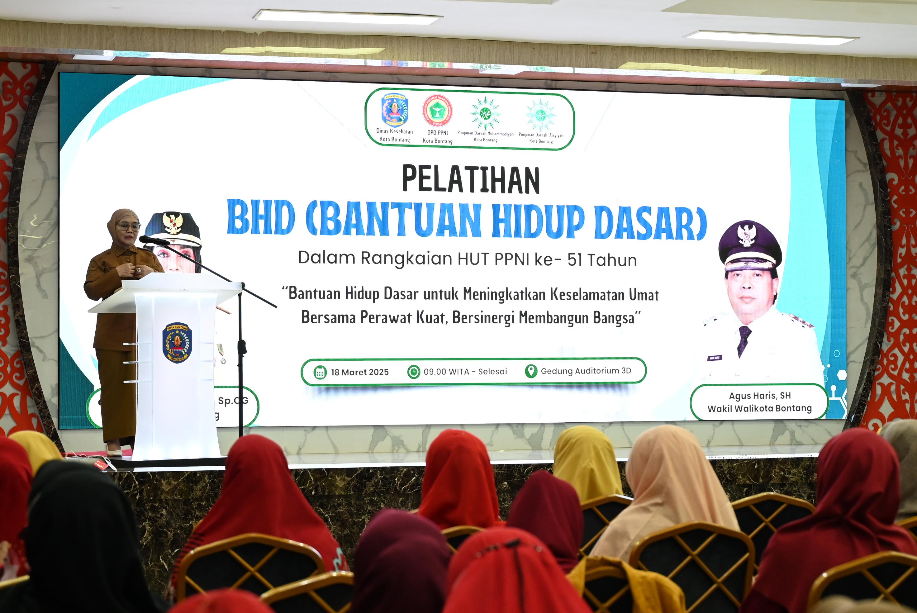 HUT PPNI Ke- 51 , DPD PPNI Kota Bontang Beri Pelatihan Basic Life Support Untuk Guru Aisyiyah Kota Bontang