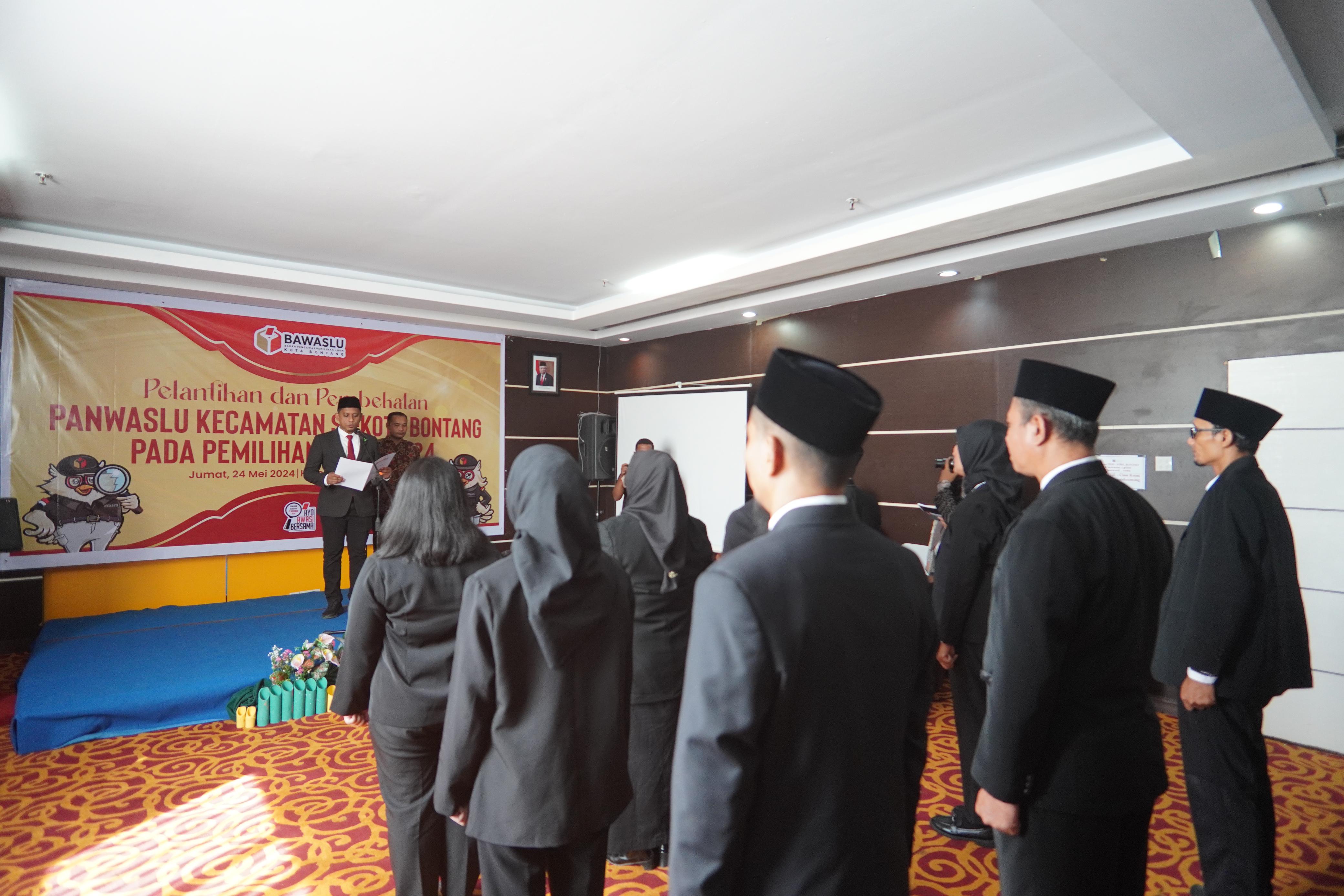 PANWASLU Kecamatan Se-Kota Bontang untuk Pemilu 2024 Resmi Dilantik Hari ini.