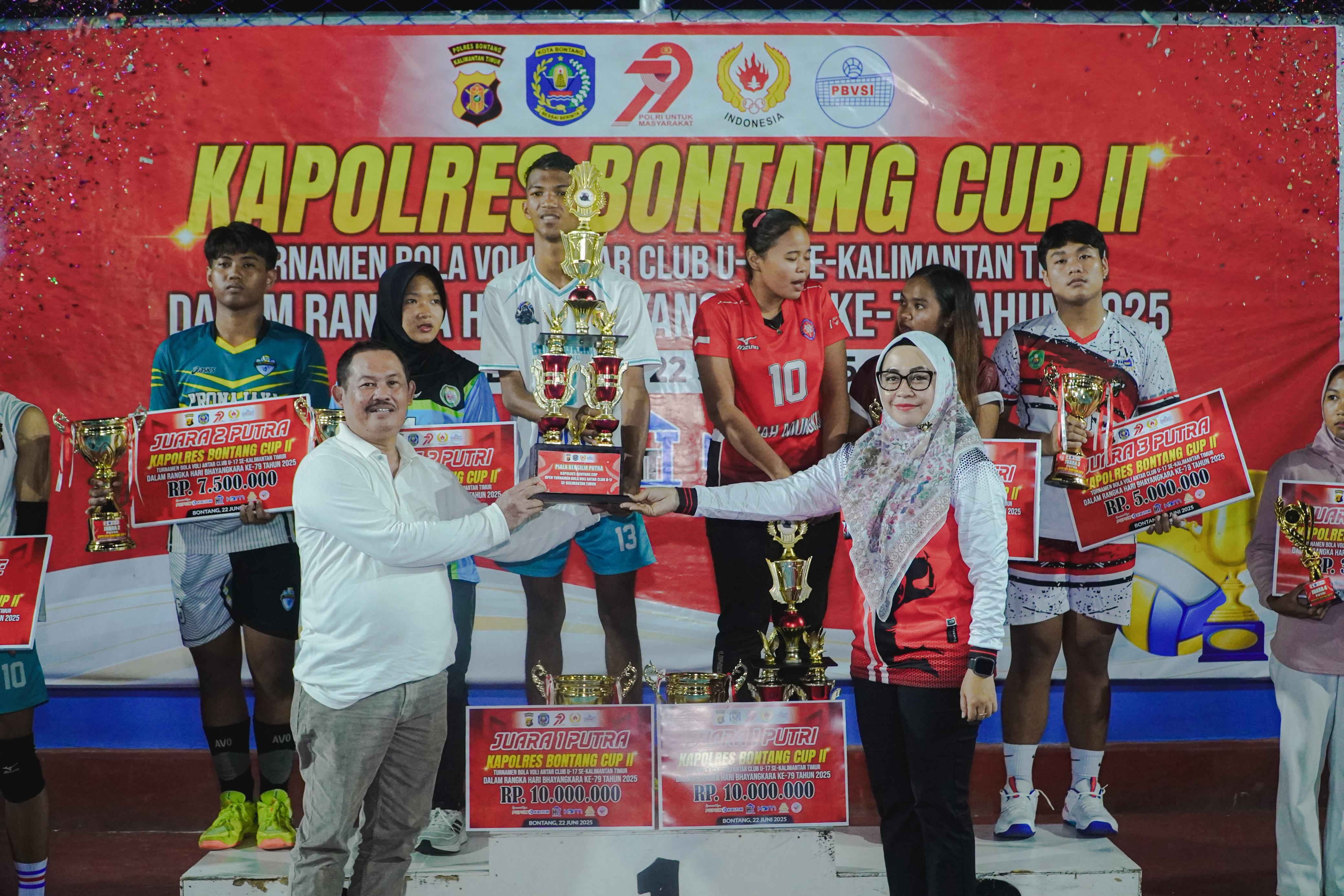 Turnamen Bola Voli U-17 KAPOLRES BONTANG CUP II Resmi Ditutup, Bhayangkara Bontang dan Gajah Mungkur Juara