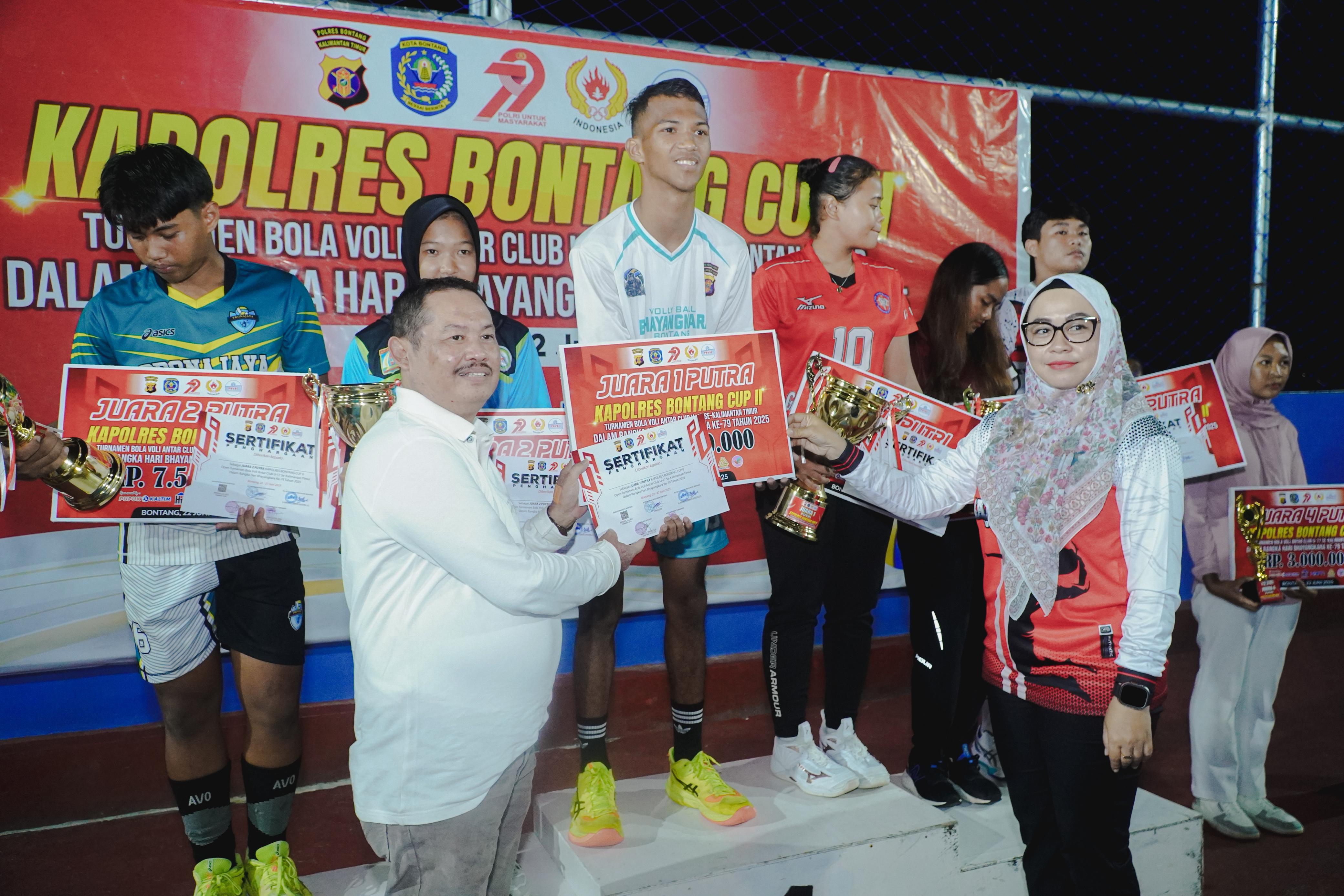 Turnamen Bola Voli U-17 KAPOLRES BONTANG CUP II Resmi Ditutup, Bhayangkara Bontang dan Gajah Mungkur Juara